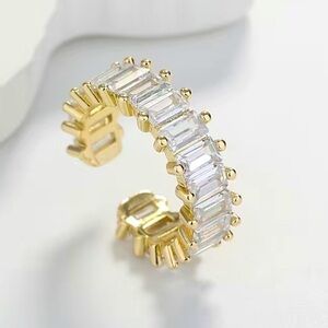 14k GP Rectangular Zircon Ring